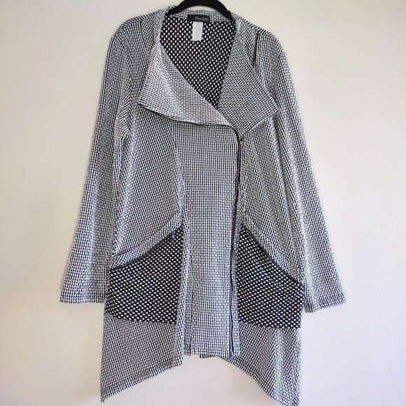 Moonlight Y&S Fashion Jackets & Blazers - Moonlight Y&S Fashion Polka Dot Jacket Pockets Lagenlook Boho Artsy  Medium